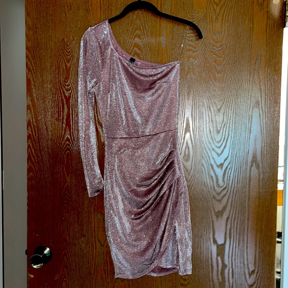 Windsor one shoulder glitter mini dress